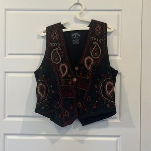 *thrifted* solutions black detailed vest